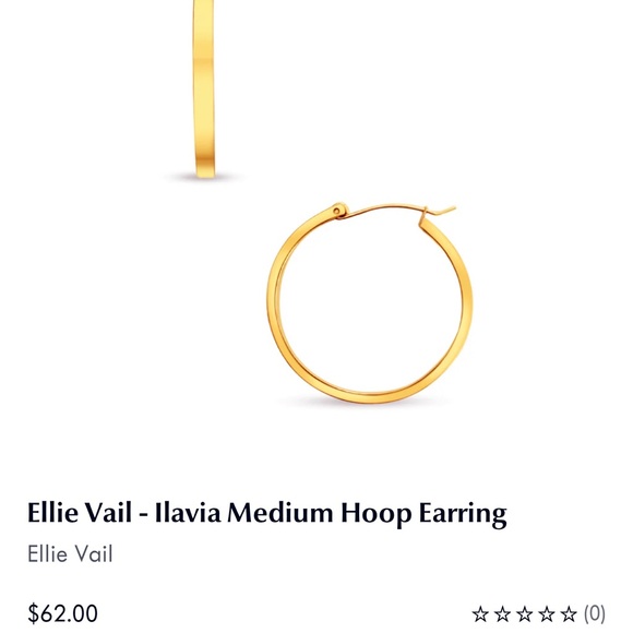 ✨ NWT Ellie Vail original waterproof medium gold hoop earrings in bag RSVP $62 - Picture 4 of 10